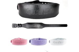 GURZINN 9mm Leather Fitness Weight Lifting Belt for Women&Men with 4 Inches Padded Lumbar Support for Power Lifting Workout & Squats Exercise
