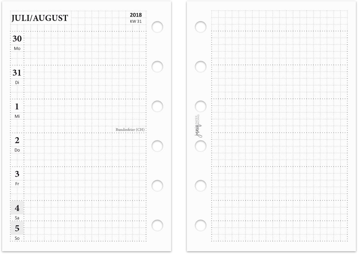 '2018/2019 Ring Planner & Organizer Pocket – 81x120 mm – 1 Week on 2 Page Calendar "Ichi – Hobon Style