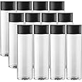 Got Dragon 12-Pack Bulk Empty Plastic Juice Bottles Reusable Water Bottles to work great as Sensory Bottles and Smoothie Bottles with Black Lids Great for Sensory Crafts and Calming Bottles 400ml