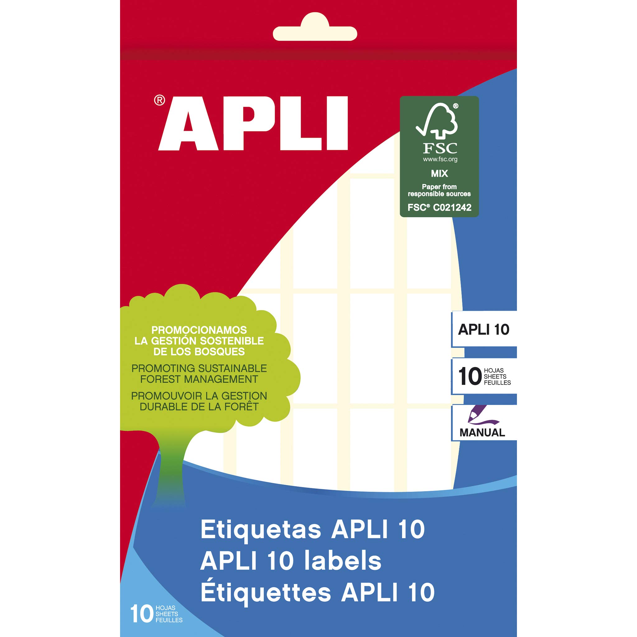 Apli 12 x 30 mm Labels (Pack of 10 Pages)