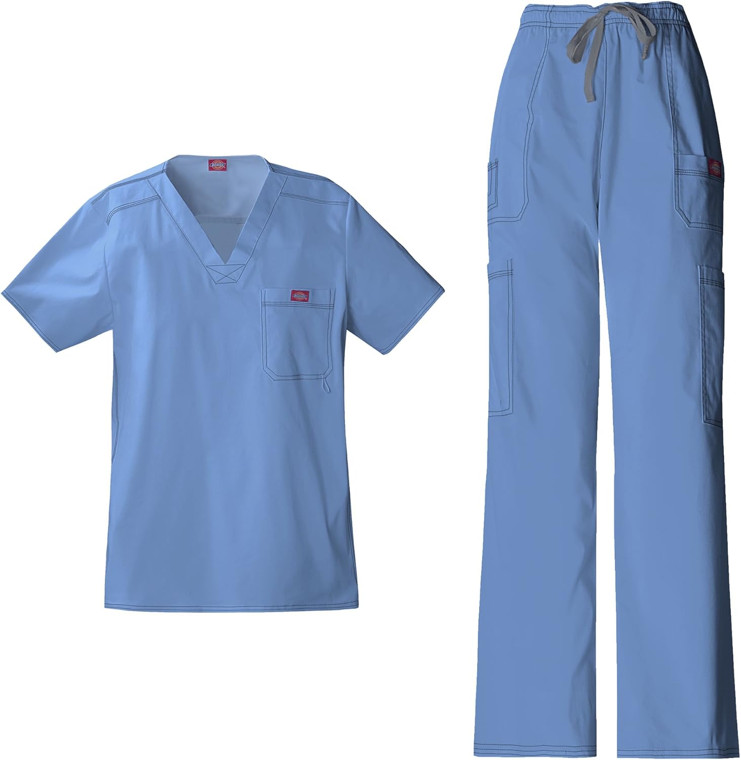 Amazon Com Dickies Gen Flex Men S Scrub Set 81722 V Neck Top 81003 Drawstring Cargo Pant Clothing
