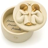 GoGnome Forever Friends Resin Keepsake Box &ndash; Hand-Painted Friendship Gift Box with Two Angel Figures, 3&rdquo; x 2&rdquo;H &ndash; Sentimental Gift for Women, Best Friends, Birthday, or Sympathy (Friendship)