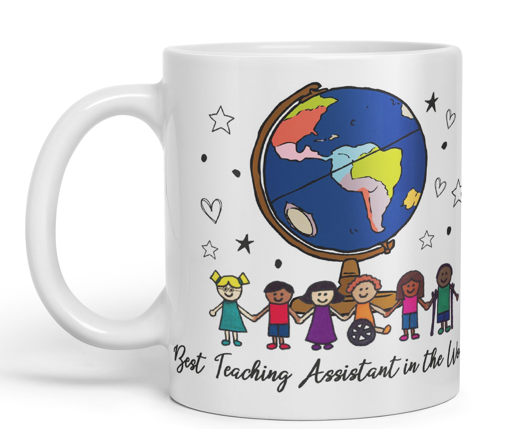 Vixar Best Teaching Assistant in The World, Teacher Mug, Teacher Gift from Kids, School Gift, end of Year (White)