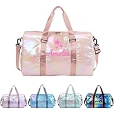 Personalized Women's Gym Bag with Custom Name, Waterproof Fitness Duffle Bag for Workout & Travel, with Shoe Compartment and Wet Pocket, Stylish Sports Bag for Women