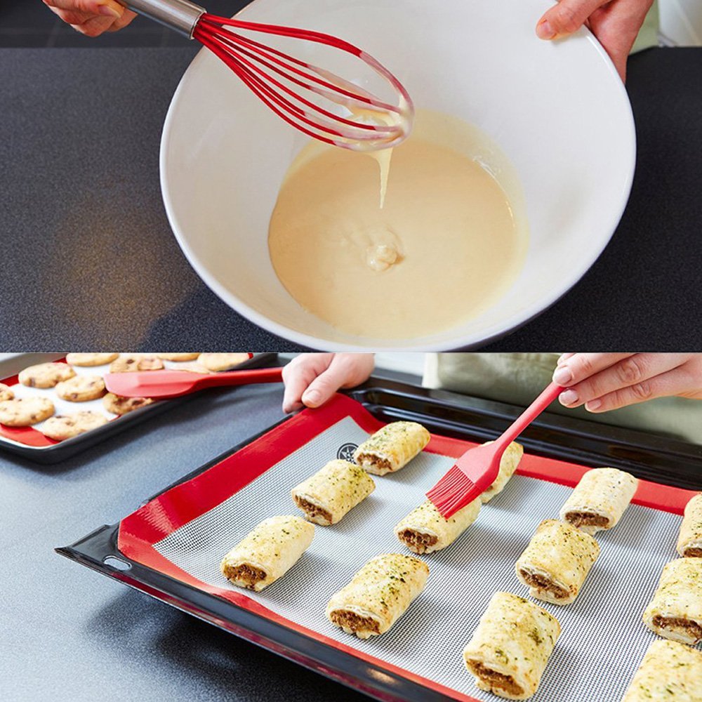 Cooking Utensils - Silicone Kitchen Set in Hygienic Solid Coating - Heat Resistant Baking Tools (5 Piece)