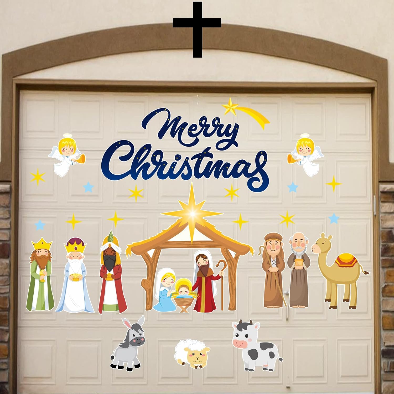 Garage Door Decorations - 28 Pieces Christmas Garage Door Decorations Magnet Stickers Nativity Scene Garage Magnets Decorations Christmas Garage Door Decor for Christmas Party Supplies Holiday DIY Decor Home Decorations