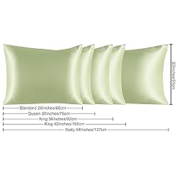 NTBAY 2 Pack Satin King Pillowcases for Hair and