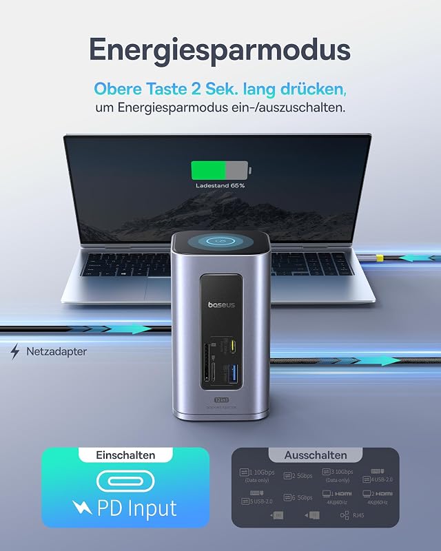 Nomos Air 12 in 1 Docking Station 2 Monitore für Windows