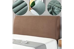 Moonase Bed Headboard Slipcover Covers Stretch Headboard Cover Queen King Size Headboard Slipcover Protector with Elastic Band for Bedroom Decoration (Coffee A, Suitable for headboard (55''-67''))