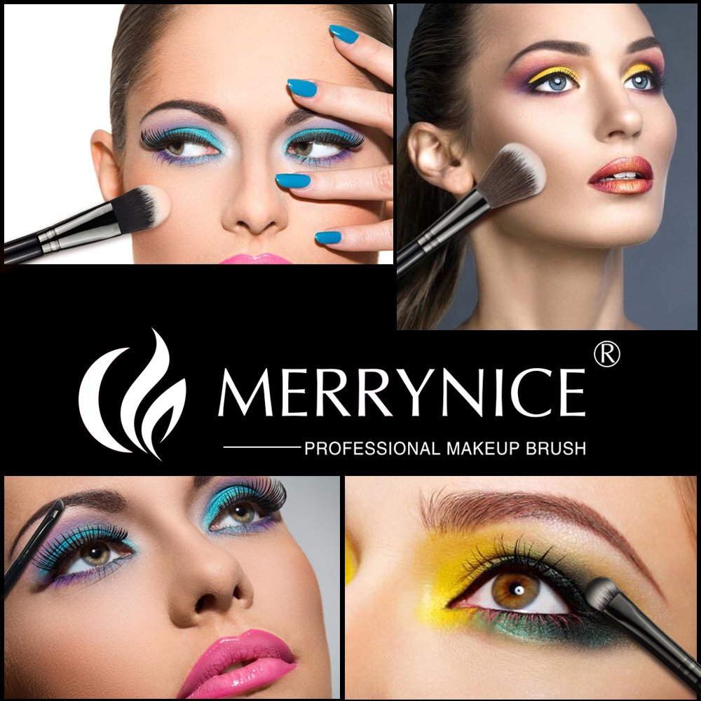 7pcs Makeup Brush Set, Premium Cosmetic Starter Brushes Kit Great for Daily Makeup Needs, Including Foundation Blush Face Powder Blending Eye shadow Eyebrow