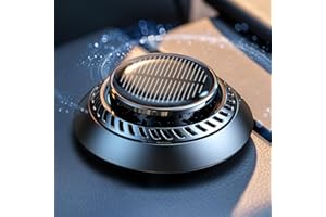 CEENIU 2024 New UFO Car Air Freshener, Solar Powered Auto Rotary, Aluminum Alloy, Supports DIY perfumes, Natural French Fragrance, Cologne&Ocean, Two Oils, F21 Car Fresheners, Car Fragrance