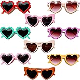 Ricawa 9 Pack Heart Toddler Sunglasses Mixed Styles Heart Shaped Glasses for Kids Girls Boy Age 3-8 Cute Eyewear Party Favors