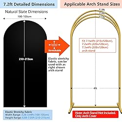 Hemmotop 7.2 ft Black Arch Backdrop Cover