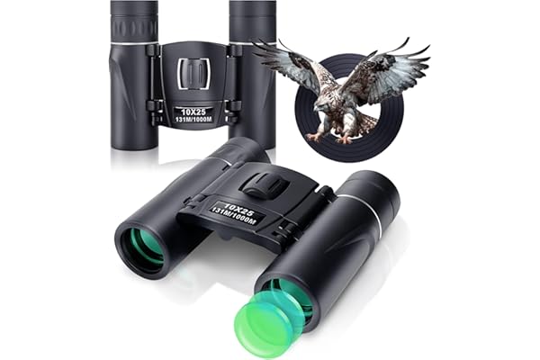 (2 Pack) 10x25 Compact Binoculars for Adults Kids, Binoculars for Concerts and Bird Watching Cruise Ship Essentials Hunting,Waterproof Binoculars with Low Light Night Vision