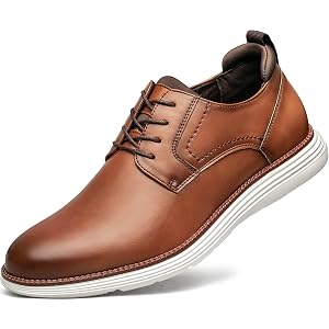 ADNASE Mens Casual Dress Shoes Comfort, All-Match Fashion Dress Sneakers Men Oxfords Leather Office Business Trips Leisure Al