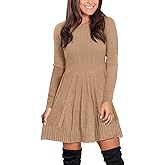 Maisolly Women Winter Cable Knit Sweater Dress Pullover Long Sleeve Flare Warm Dress