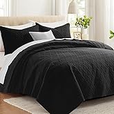 Lavsiry Black Oversized California Cal King Size Quilt Bedding Set with Pillow Shams, Summer Lightweight Bedspread Coverlet, Soft Quilted Blanket Thin Comforter for All Seasons
