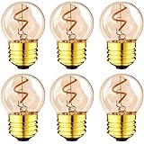 G40 1.5W Low Wattage Lumen Led Lights Bulb Equivalent 15 Watt Bulb Standard Base (Amber, 1W=10W Warm 2200K)