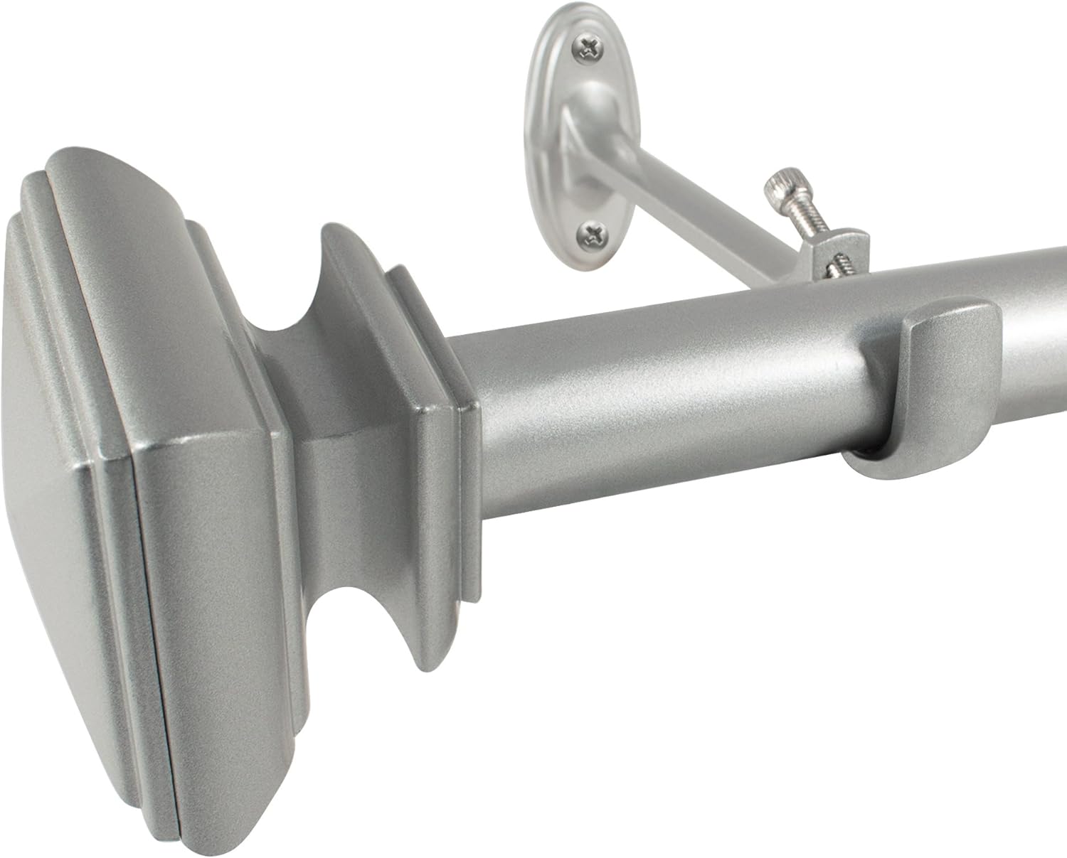 Decopolitan Square Adjustable Curtain Rod Set, 36 to 72-Inch, Nickel: Home & Kitchen