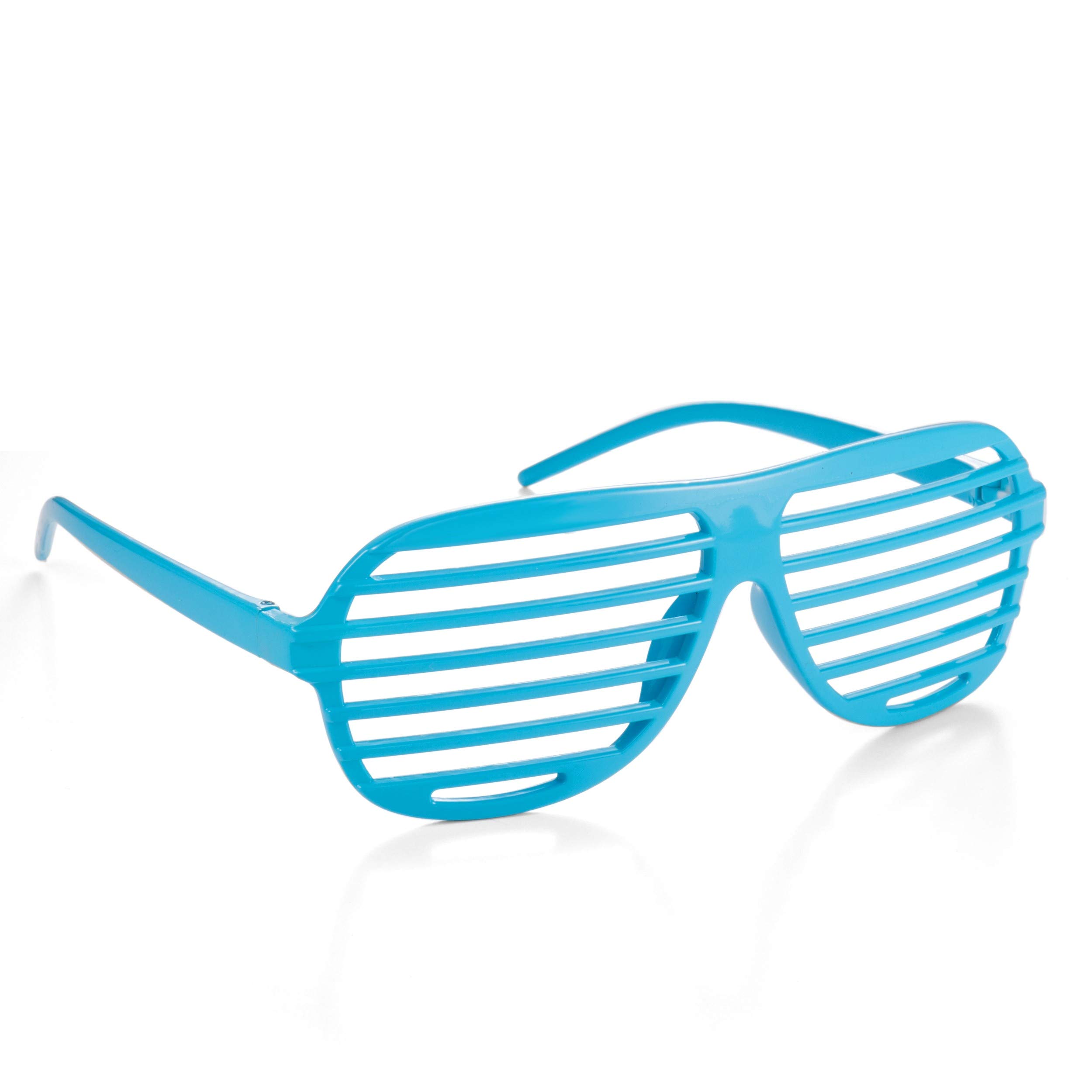 Komonee Baby Blue Shutter Shades Fun Novelty Plastic Party Retro Fancy Dress Costume Prop Rave Club Eyewear Disco Adults 80's Sunglasses