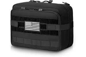 Jueachy Tactical Molle Pouch Large Admin Bag Utility Tool Pouches Molle Attachment EDC Pouches Expandable Molle Accessories Organizer Medical Pocket U.S.A Patch Included