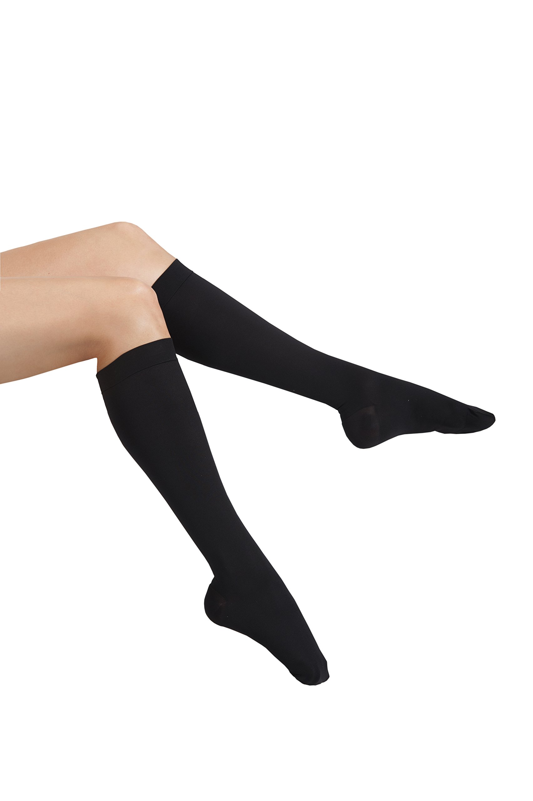 MAXAR Microfiber Knee High Compression Socks for Women & Men - 12-15 mmHg Graduated Compression Stockings for Speed Up Recovery, Circulation, Edema, Varicose Veins - Support socks for Travel, Nursing