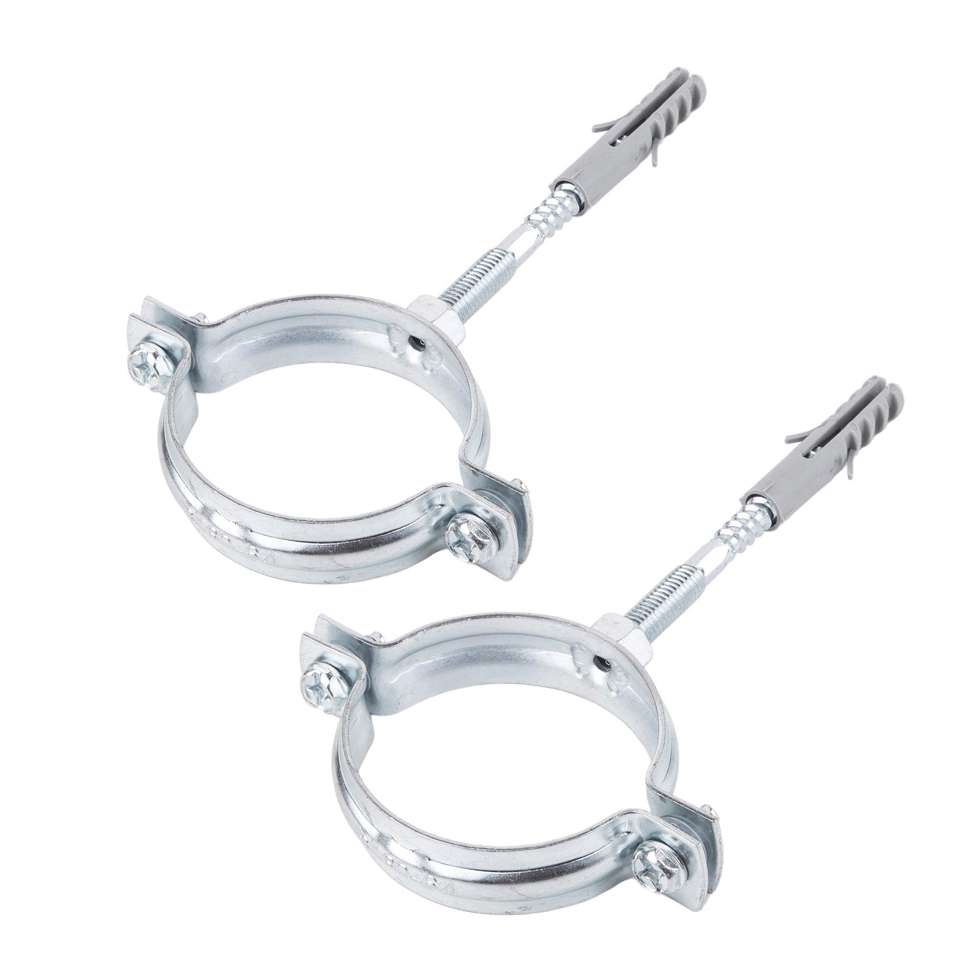 (Pack of 2 pcs) Metal Pipe Brackets Clips Clamps for Ø 60-64 mm Pipes (2)