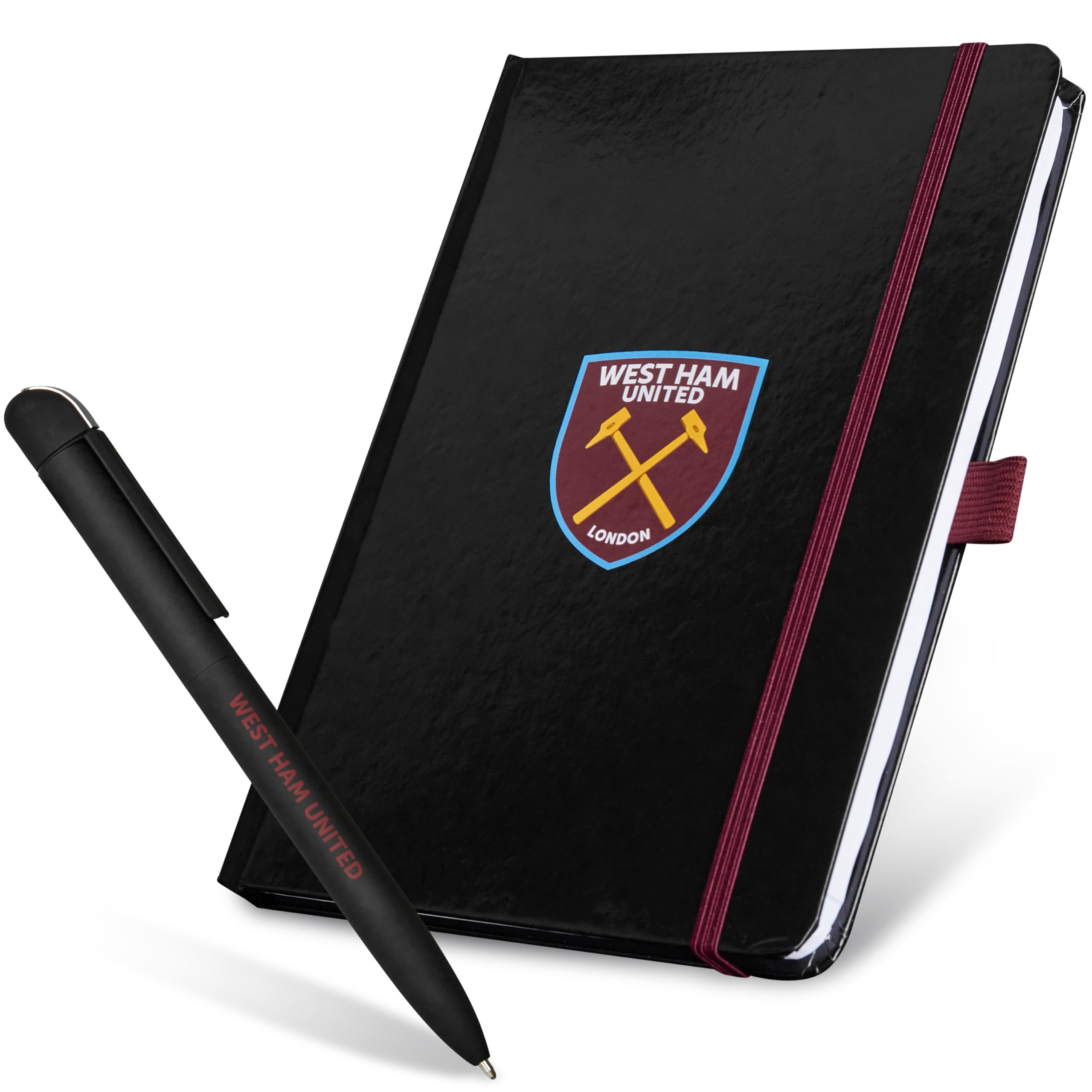 West Ham United F.C. Stationery Set with Notebook & Ballpoint Pen Stationery Supplies Work Office Xmas Gifts for Men