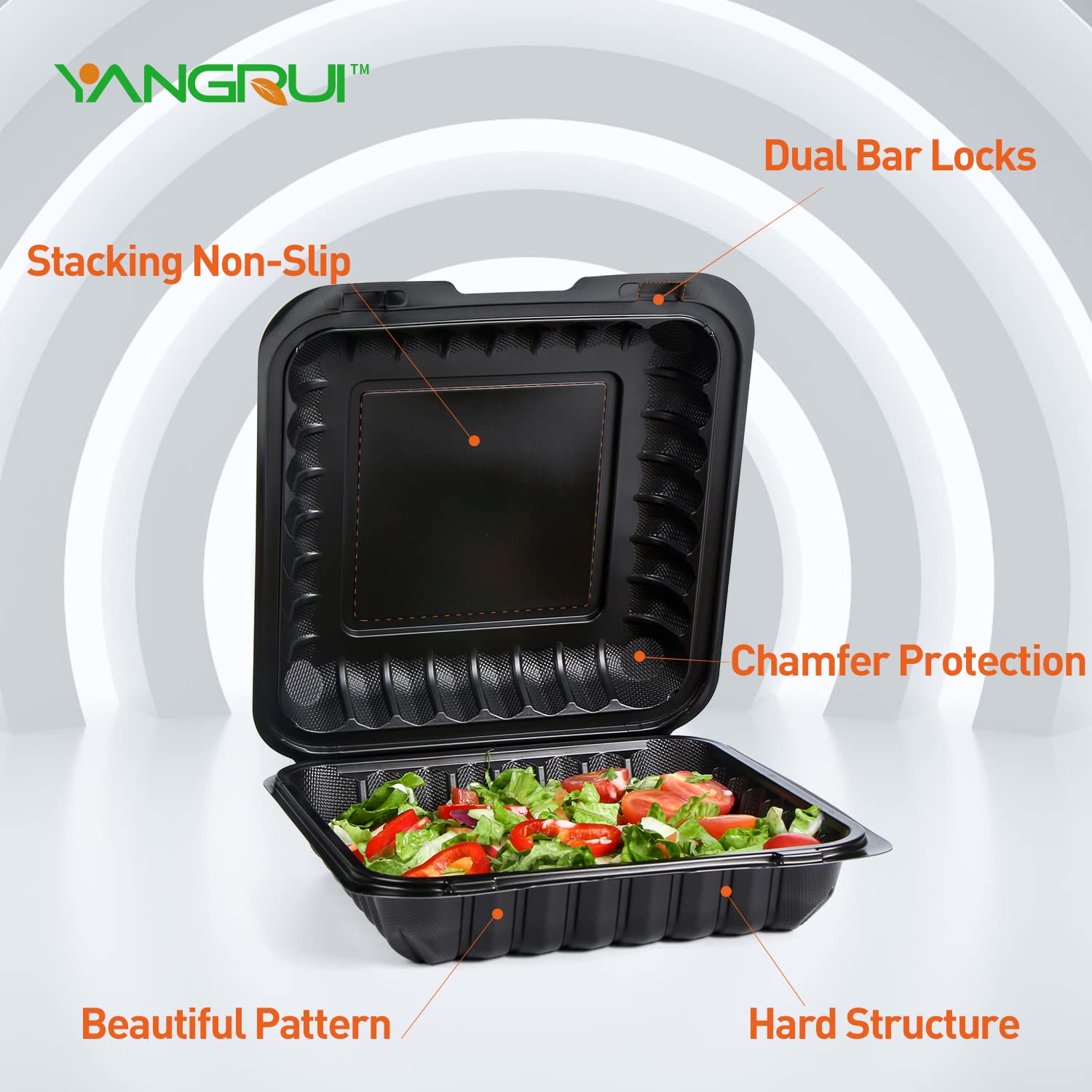 To Go Container For Ribs Mua To Go Containers, Shrink Wrap 55 Pack 8 Inch Plastic Hinged Take ...