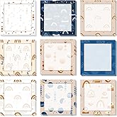 9 Pieces Boho Sticky Notes Boho Rainbow Self-Adhesive Note Pads Sticky Memo Notes for School Office Home Supplies Students Teachers Presents