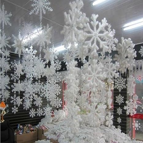 Ystd 6pcs Wall Windows Decor Christmas 3d Foam Snowflake Hanging