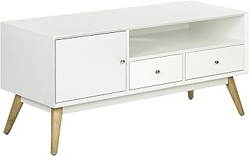 Amazon Com Elle Decor Lilou Media Console White Kitchen Dining