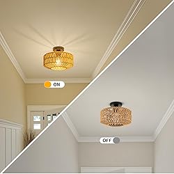 MAYNA 11.8" Rattan Ceiling Light