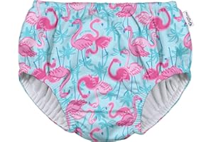 green sprouts baby girls Pull-up Reusable and Toddler Swim Diaper, Aqua Palm Flamingos, 18-24 Month US