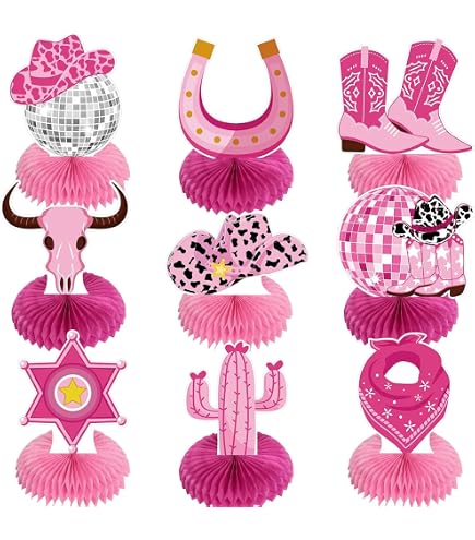 Lot 4 Nappes Cowgirl Rose 130x220 Cm - Décoration Fête Anniversaire Thème Western Disco