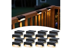 SOLPEX Solar Deck Lights, Solar Step Lights for Outside Waterproof Led Stair Light for Outdoor Fence, Balcony, Patio, Railing, Front Porch, Yard and Pathway(16pack Warm White)