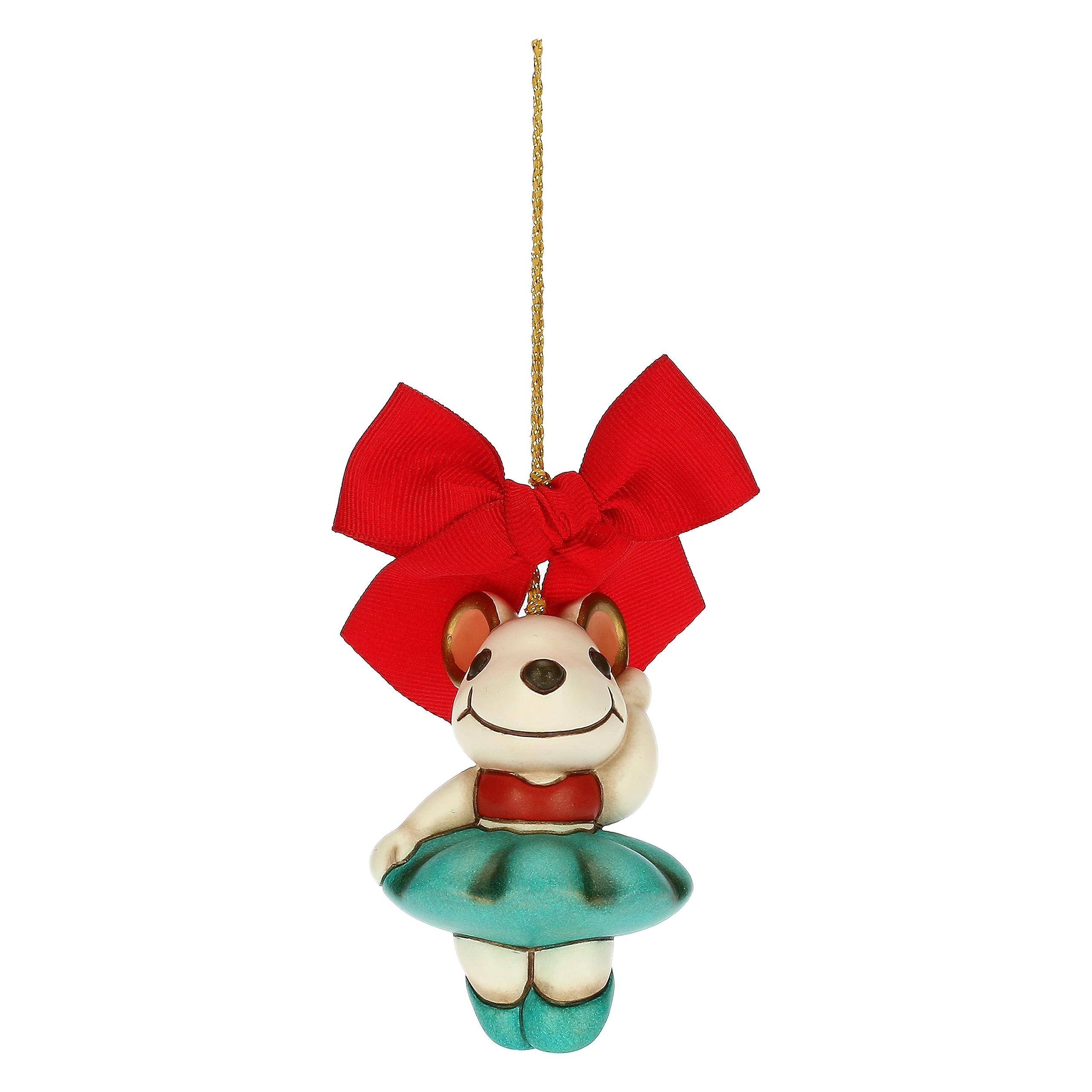 THUN - Topina Topina Ballerina Decoration Hand-Decorated Ceramic, Light Blue, Magic Forest Line, 5 x 4.5 x 7 cm h