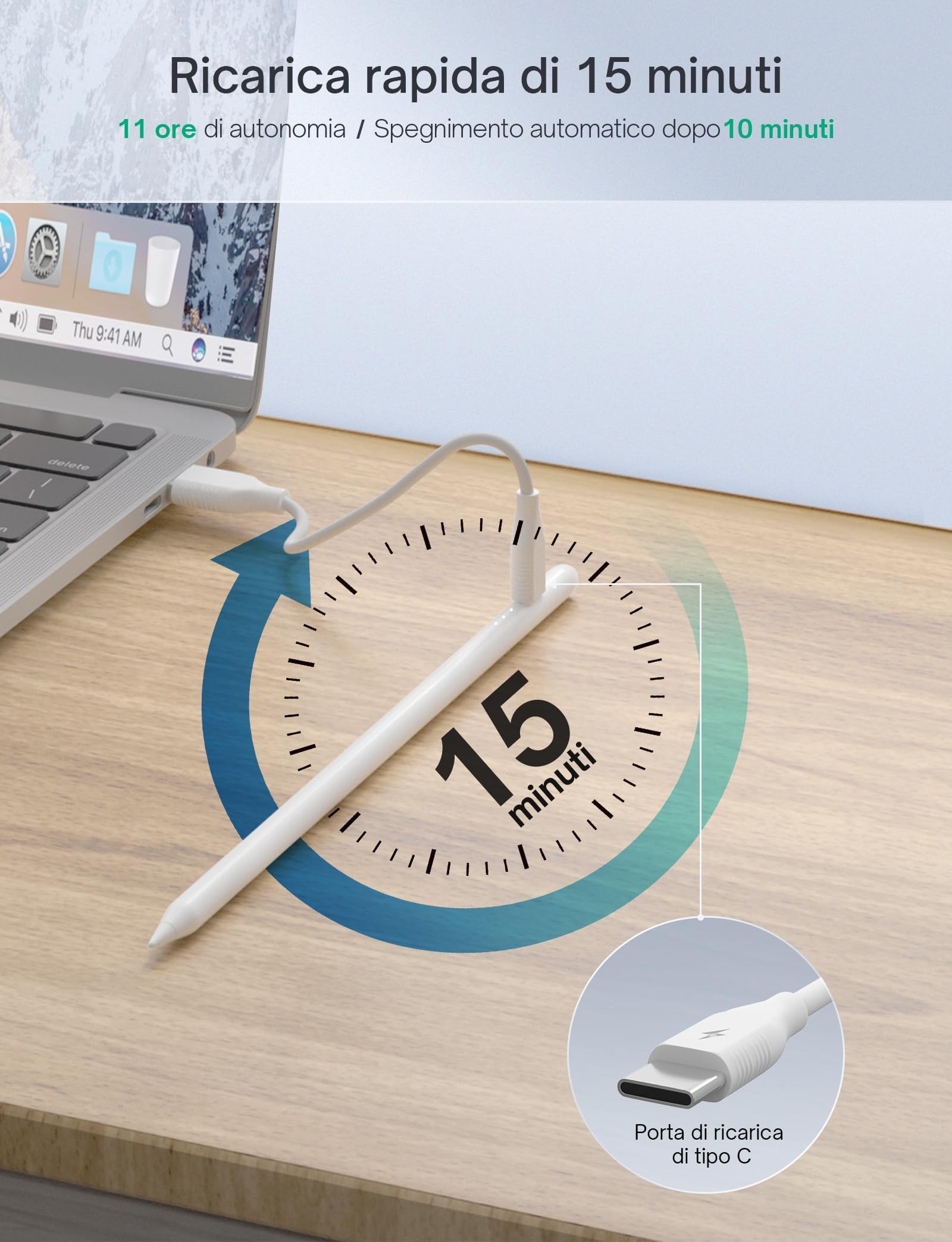 MEKO Stift für iPad Apple Pencil 2. Generation mit Magnetische Kabellose Schnellaufladung und Neigungssensitivität für iPad Pro 12,9'' 3-6 Gen. /11'' 1-4 Gen. /i-Pad Air 4/5. Gen/i-Pad Mini 6. Gen 7