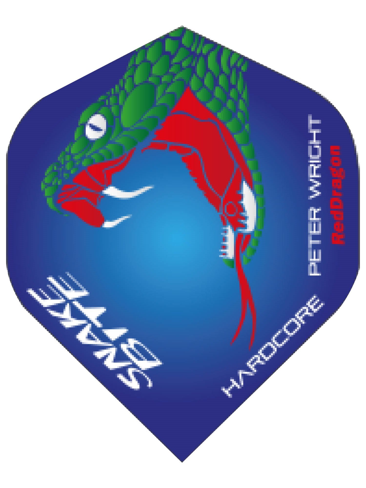 RED DRAGON Hardcore Peter Wright Snakebite Extra Thick Dart Flights - 3 sets per pack (9 flights in total)