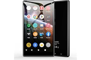 DIOFOX 80GB MP3 Player with Bluetooth and WiFi, 5-inch Android Portable Audio MP3&MP4 Player with Built-in Speakers, Support for Spotify, Pandora, Amazon Music, Kids Player for Libby, Audible (Black)