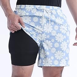 Biwisy Men's Quick Dry Swimming Trunks with Mesh