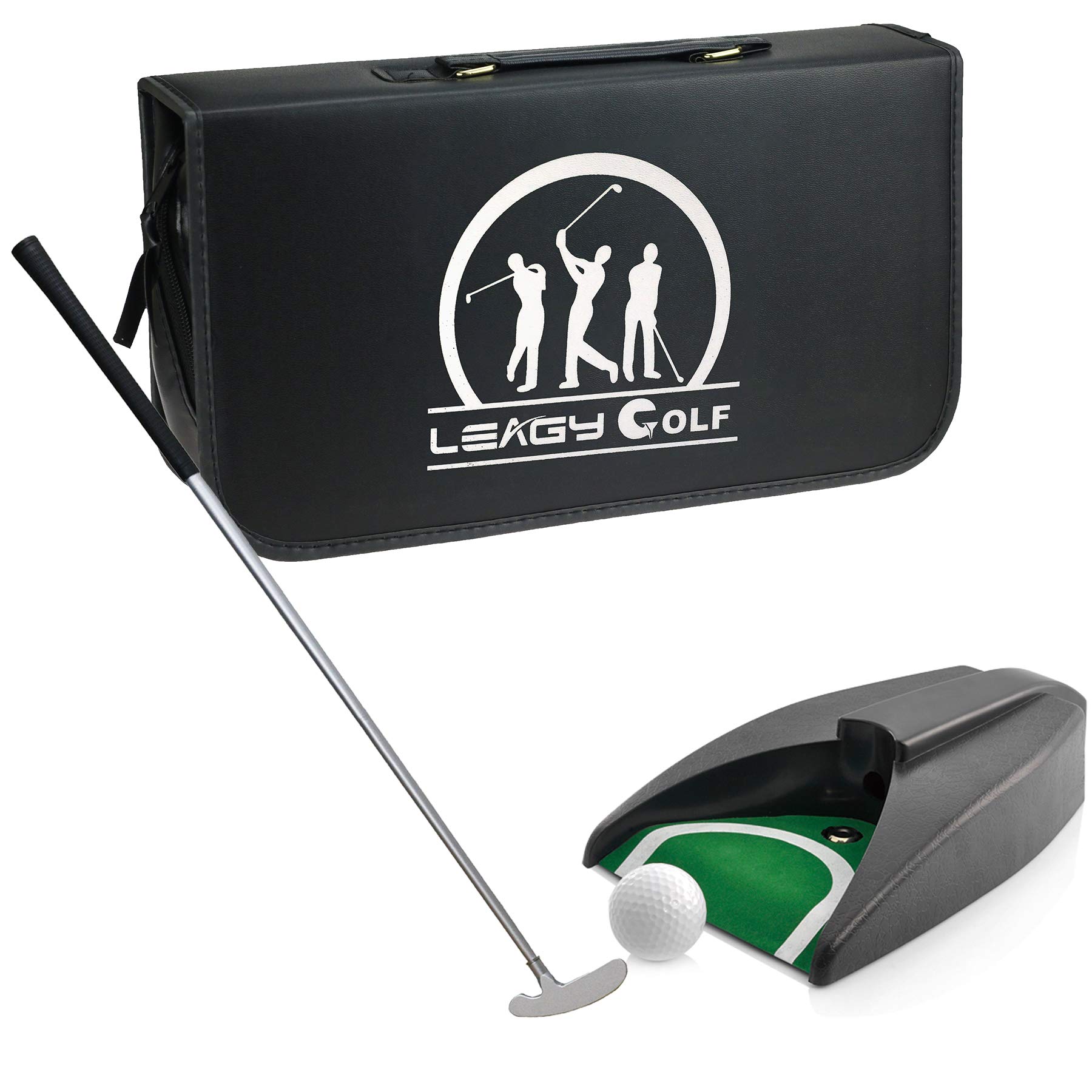 LEAGY Portable Golf Putter Travel Practice Putting Set with Case Indoor