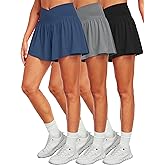 CADMUS Pack of 3 Athletic Shorts for Women 2 in 1 Flowy Butterfly Tennis Shorts