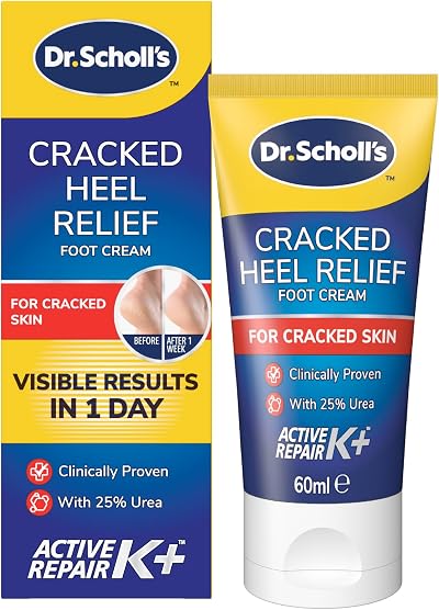 Dr. Scholl's Cracked Heel Cream Repair K+ 60ml Dry Skin Moisturising Keratin