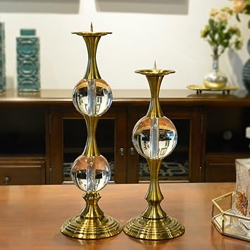 Kerzenhalter Stabkerzenhalter Glas Klar Retro Candle Light Dinner