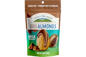 LIBERTY ORCHARDS Double Dipped - Milk Chocolate Almonds, Gluten Free, Premium Nuts & Creamy Chocolates Delightful Treat