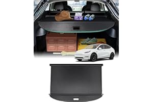 Powerty Retractable Trunk Cover for 2020 2021 Tesla Model Y (Not for 7-Seaters), Black, SUV Cargo Shielding Shade