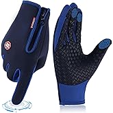 ActFun Winter Gloves, Anti Slip Touchscreen Gloves Windproof Cycling Gloves, Thermal Gloves Cold Weather Cycling Gloves for Men Women Walking Riding Driving