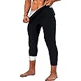 LMCOB Sauna Sweat Short Pants for Men Hot Thermo Sauna Leggings Compression Hight Waist Pants Workout Body Shaper Sauna Suit