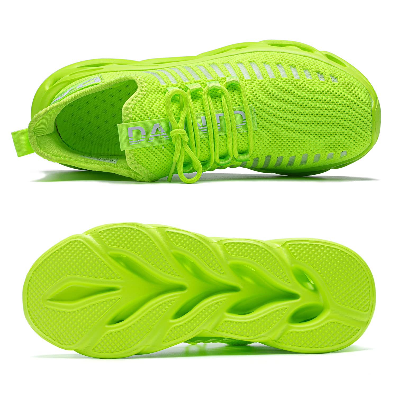 DANNTO Laufschuhe Herren Turnschuhe Damen Sneaker Leichte Atmungsaktiv rutschfeste Sportschuhe Gym Fitness Outdoor Schuhe Fashion Straßenlaufschuhe Grün 43 4
